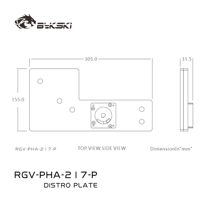 Distro Plate Ddc Pump Combo - Bykski RGV-PHA-217-P Akrylowa Płyta Dystrybucyjna /